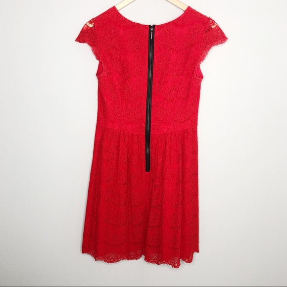 Kensie Red Lace Cap Sleeve Dress | Sz Small/4 - Picture 8 of 8